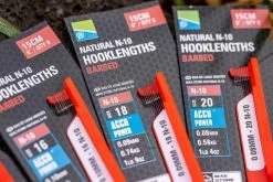 Natural N-10 Hooklenghts Barbed 6” -Visuitrusting Winkel preston innovations natural n 10 hooklenghts barbe 5