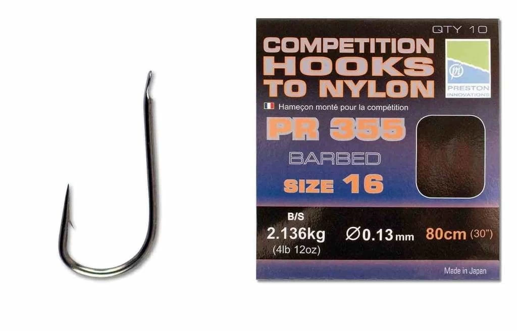 PR 355 Competition Hooks To Nylon 30” #16 3 PR 355 Competition Hooks To Nylon 30” #16