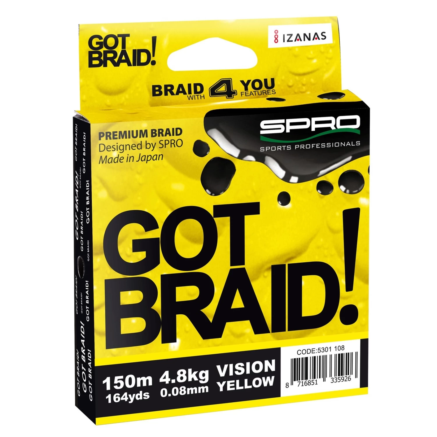 Spro GOT BRAID VISION YELLOW 3 Spro GOT BRAID VISION YELLOW